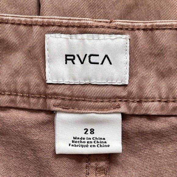 RVCA Niku High Rise Cropped Wide Leg Trouser Pants Size 28 Nutmeg - Picture 10 of 12